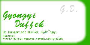 gyongyi duffek business card